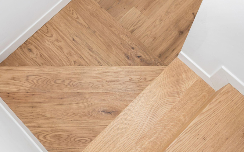 Modern residential wooden stairs